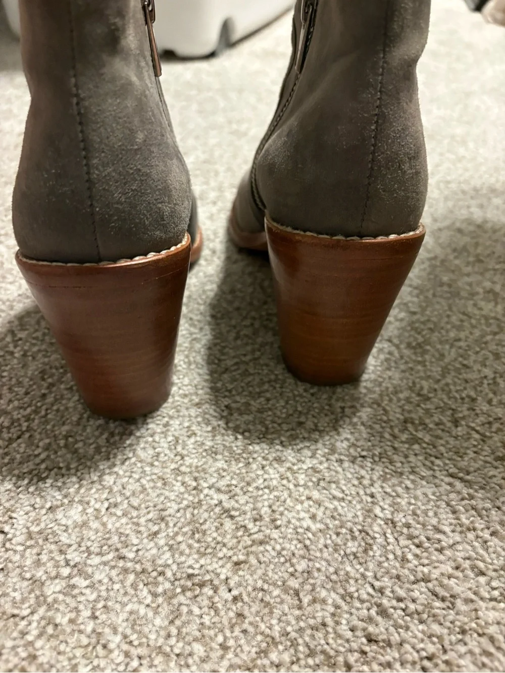 Loeffler Randall Grayish Suede Side-Zip Ankle Booties